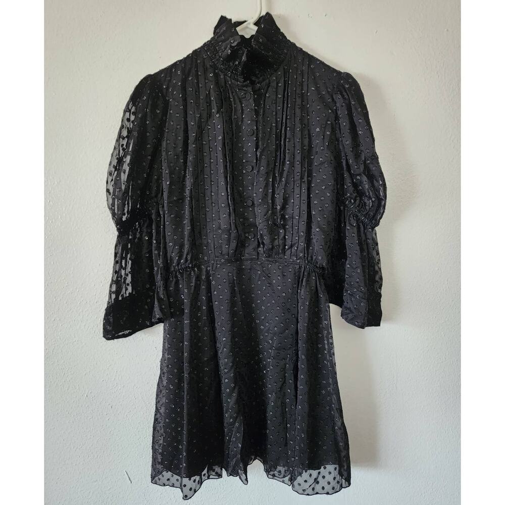 Philosophy Di Lorenzo Serafini Gathered Metallic Fil Coupe Georgette Mini Dress - Picture 3 of 15